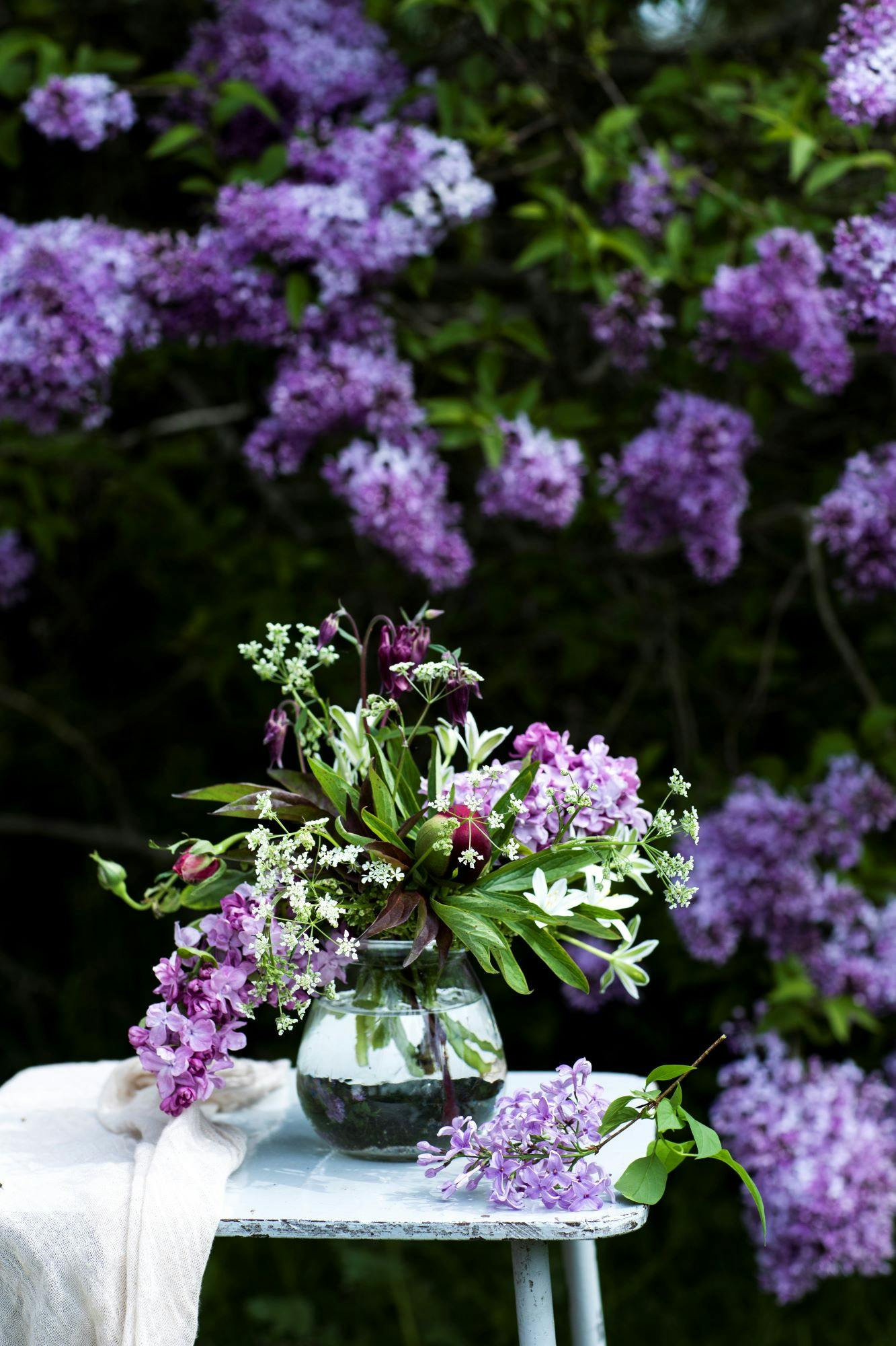 Blomsterbuket med syrener