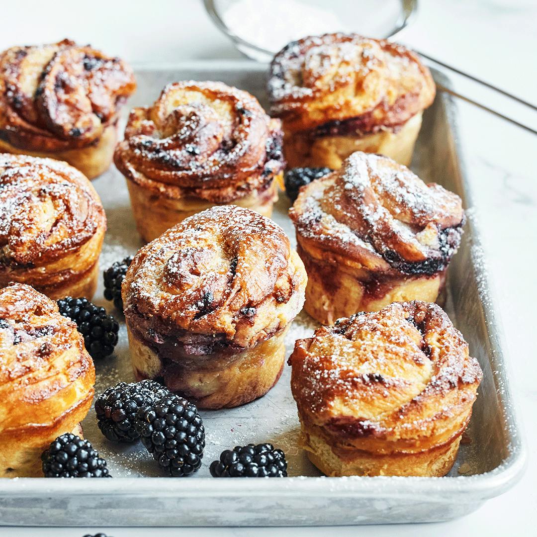 Cruffins med brombær