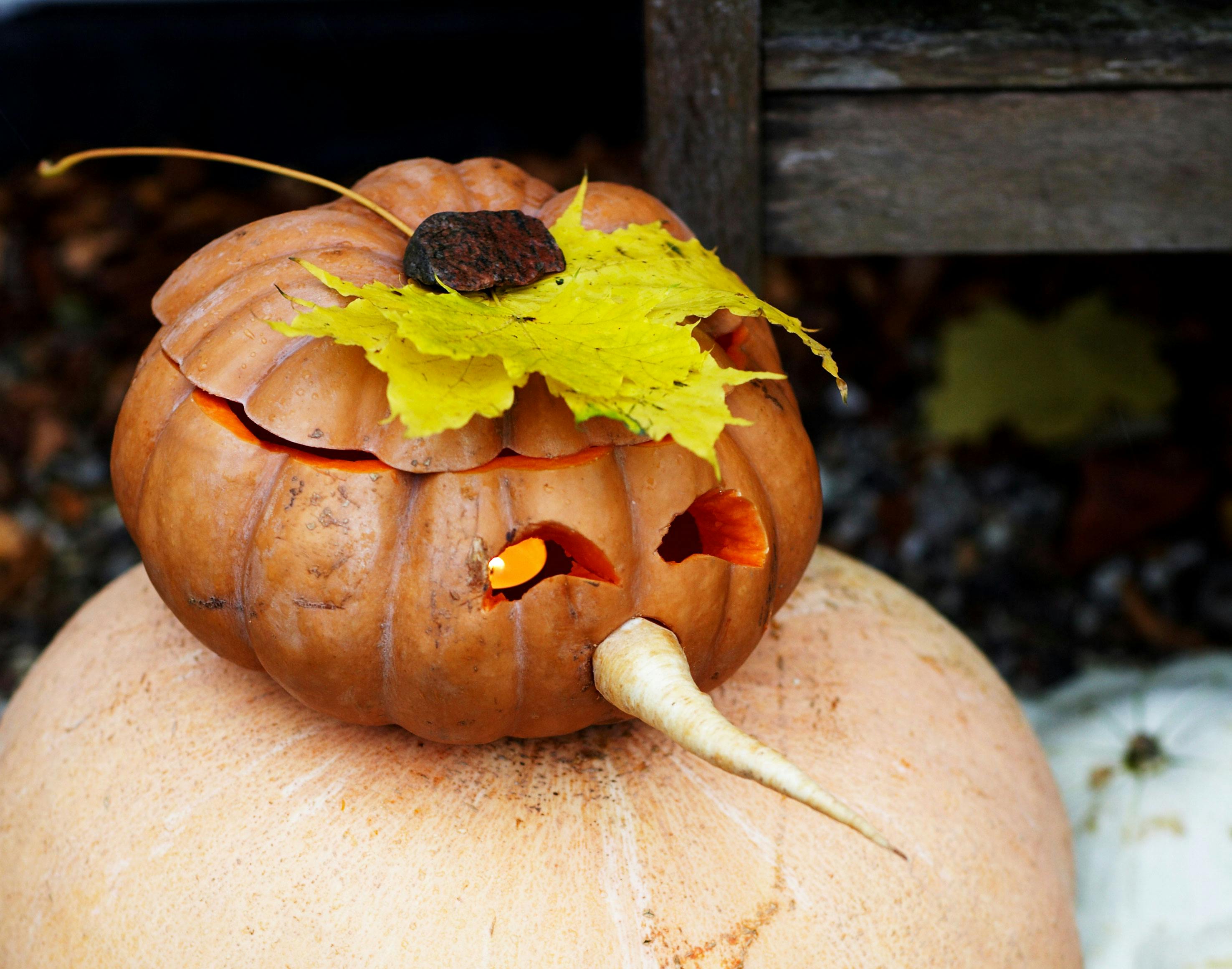 udskåret halloween-græskar