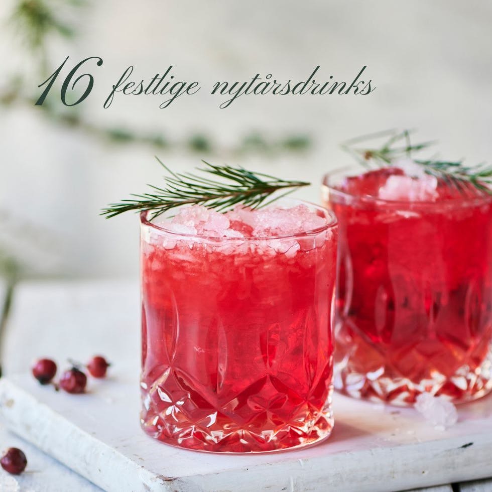Samling af festlige opskrifter på nytårsdrinks