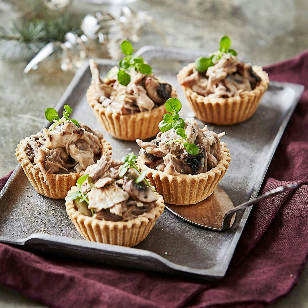 Tarteletter med and af juleresterne