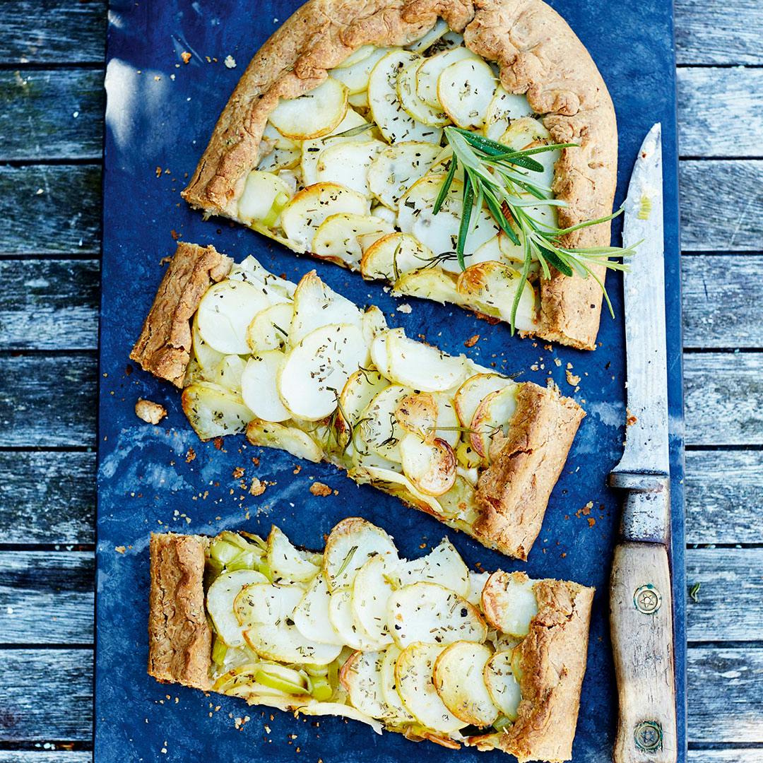 Kartoffeltærte med porre