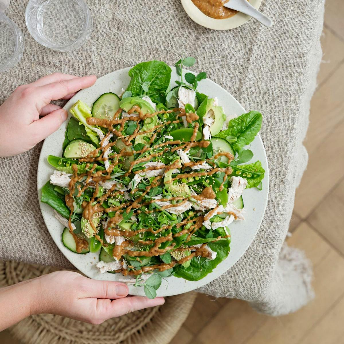 Grøn salat med kylling
