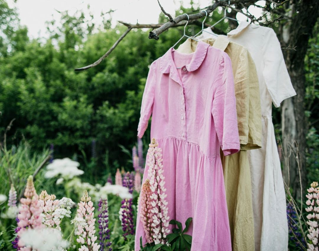 Vasketøj til tørre i haven