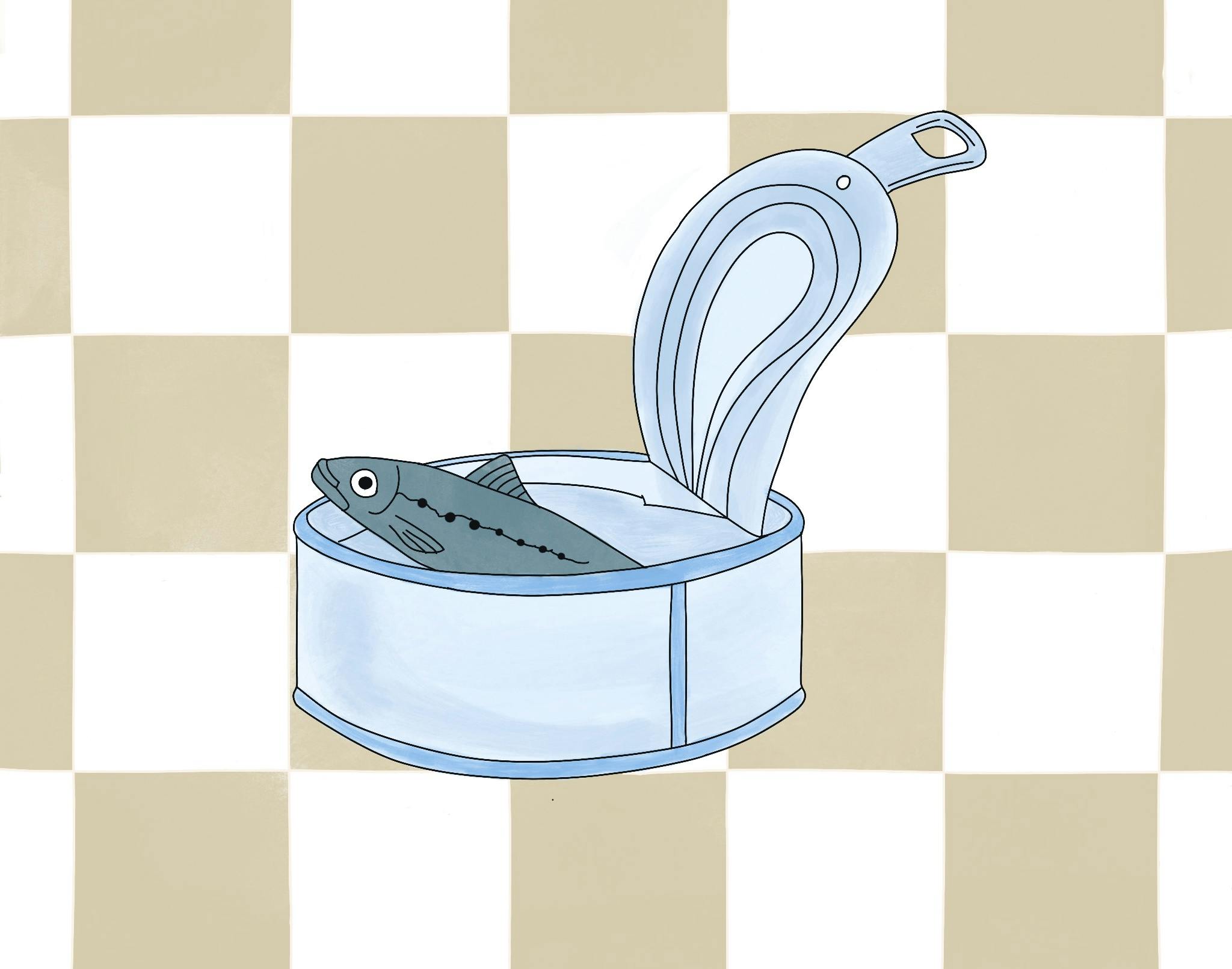 Illustration af åbnet dåse