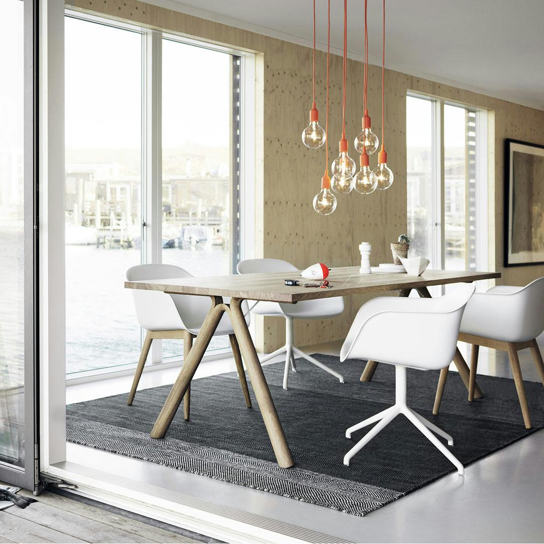 Fiber wood hvide spisebordsstole