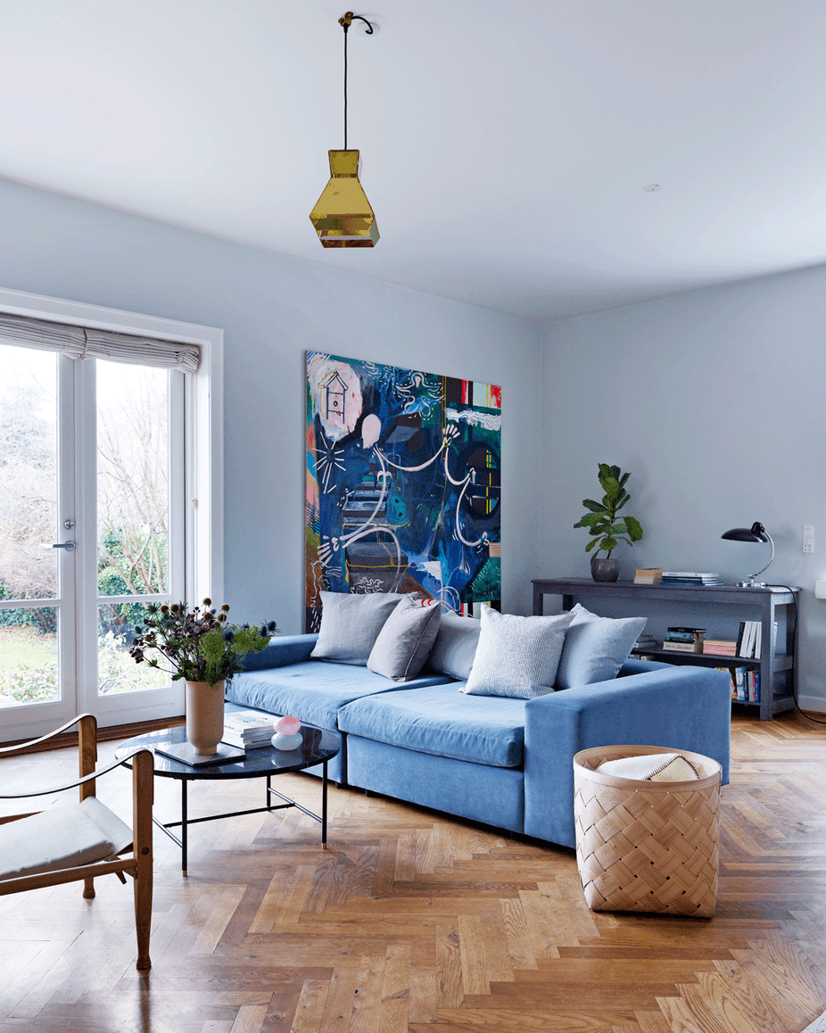 Sofa-inspiration blå sofa