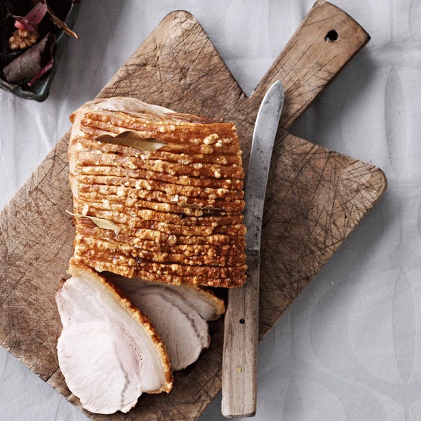 Flæskesteg med sprøde svær