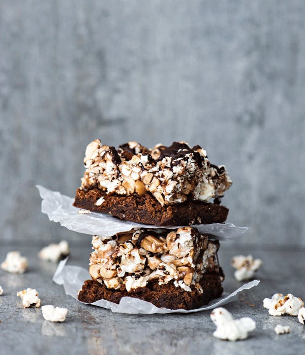 Brownie med popcorn 