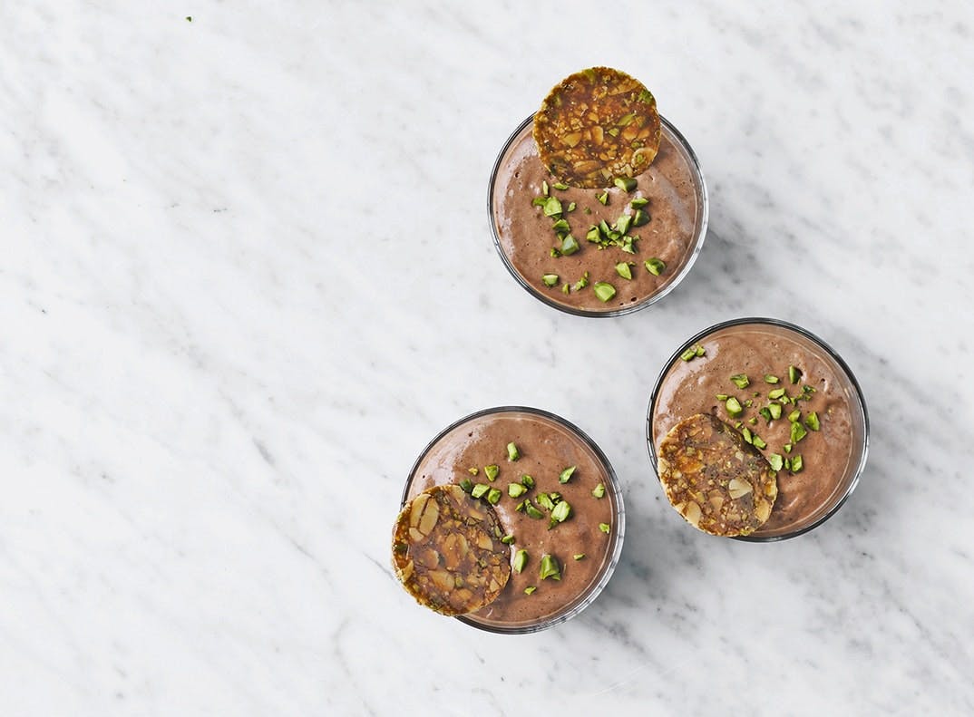 chokolademousse nem opskrift med pistacie