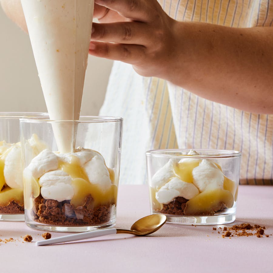 Små citron-cheesecakes i glas
