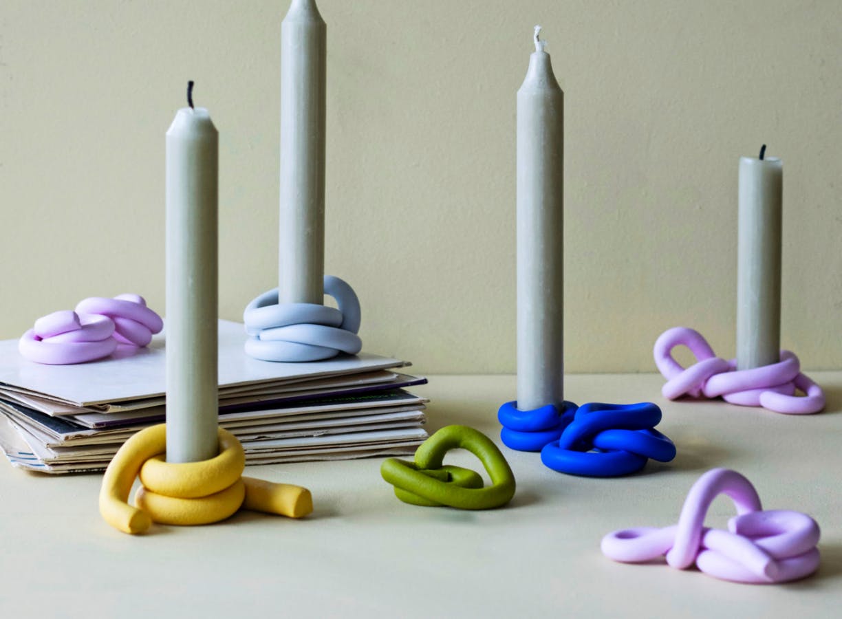 Farverige knudelysestager - DIY