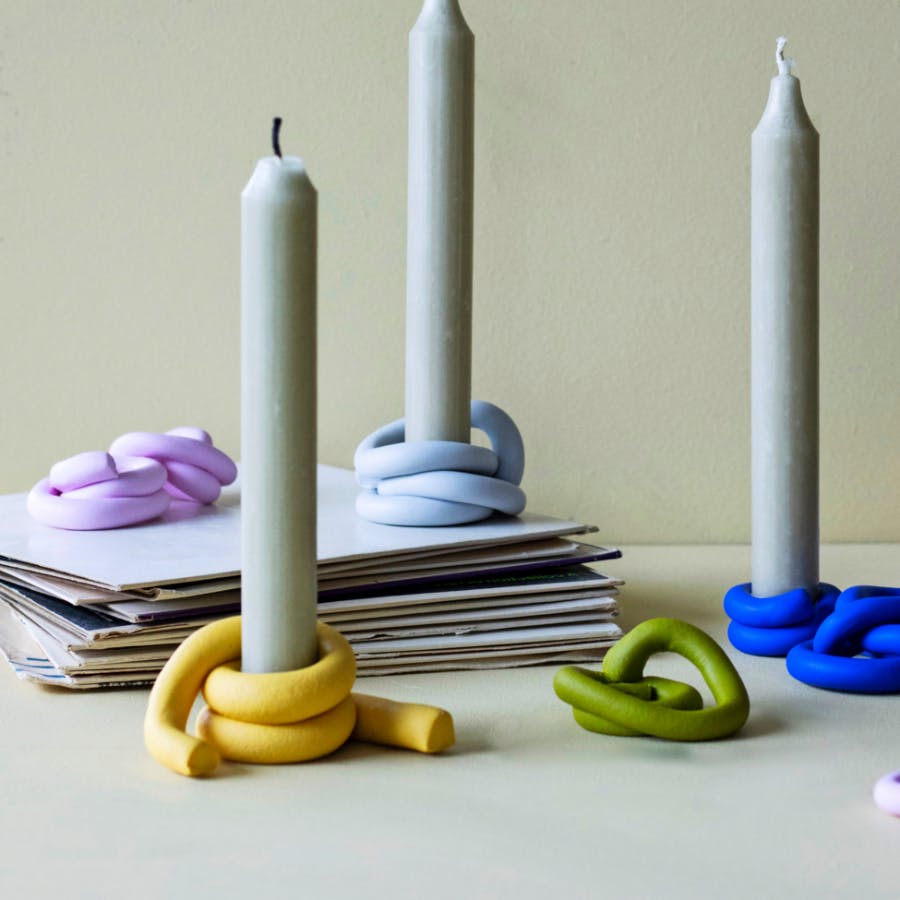 Farverige knudelysestager - DIY