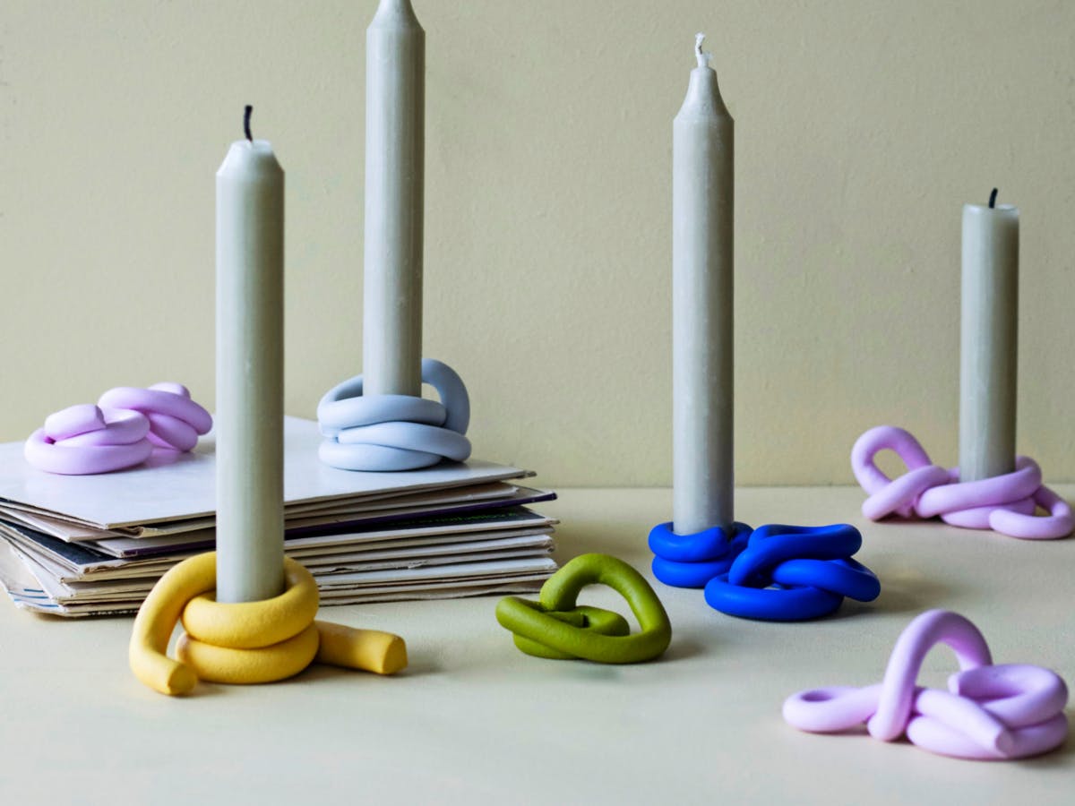 Farverige knudelysestager - DIY