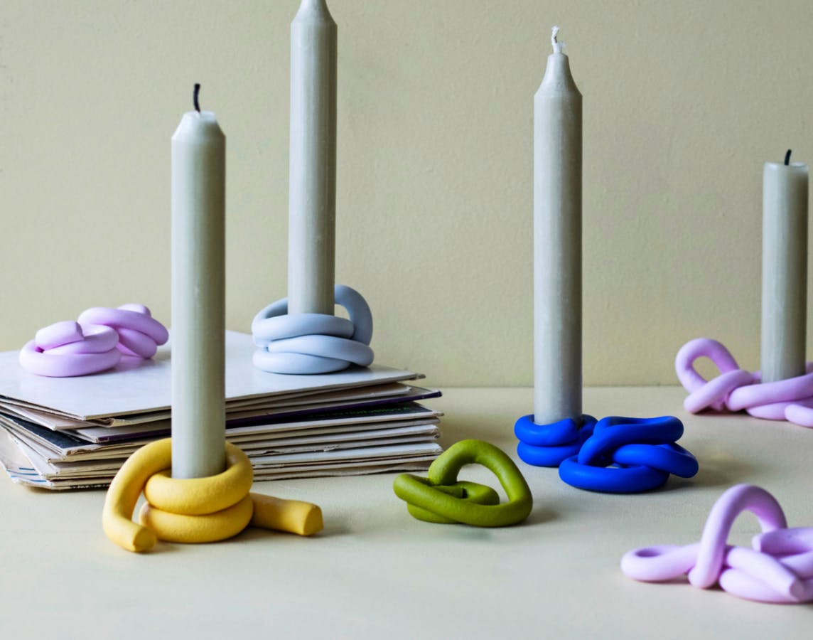 DIY lysestager af fimo-ler