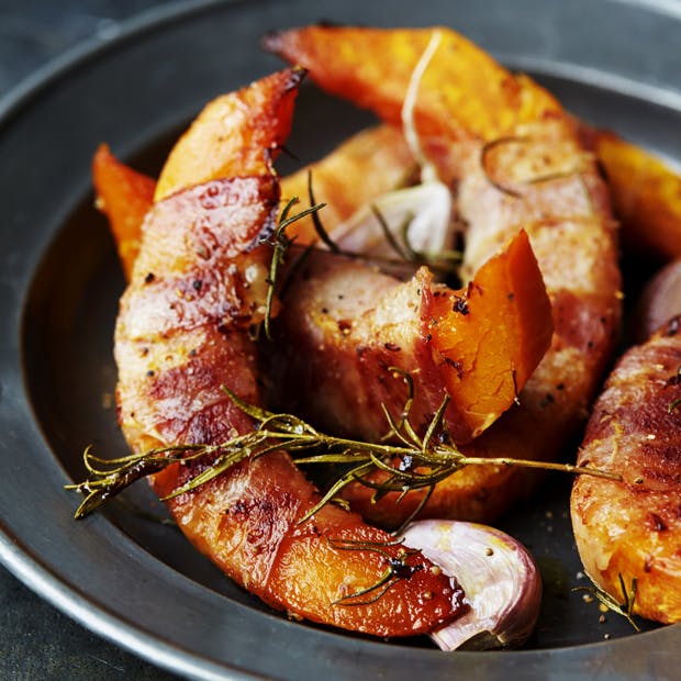 Græskarwraps med bacon