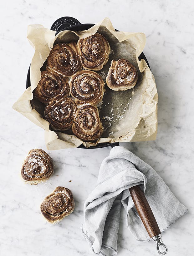 Opskrift på kanelsnegle på pande - kanelsnegle-kage
