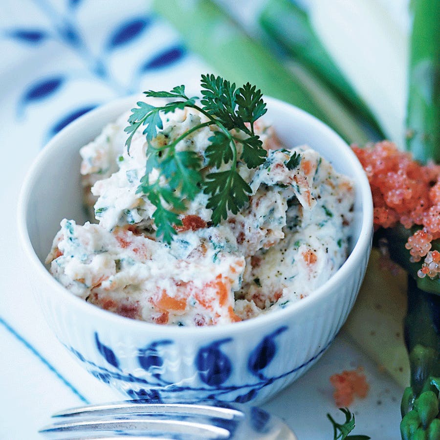 Lakserillettes med rygeost