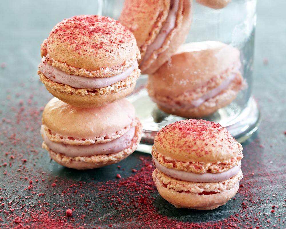 Macarons med hindbærtrøffel