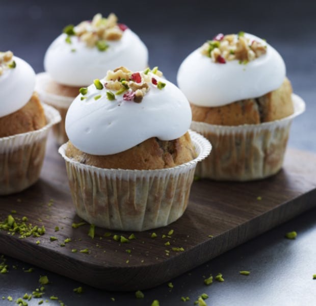 Mette Blomsterberg valnødde-cupcakes