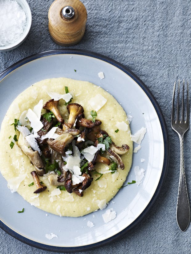 Polenta med svampe og parmesan