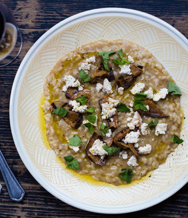 Risotto med aubergine og ricotta | ISABELLAS