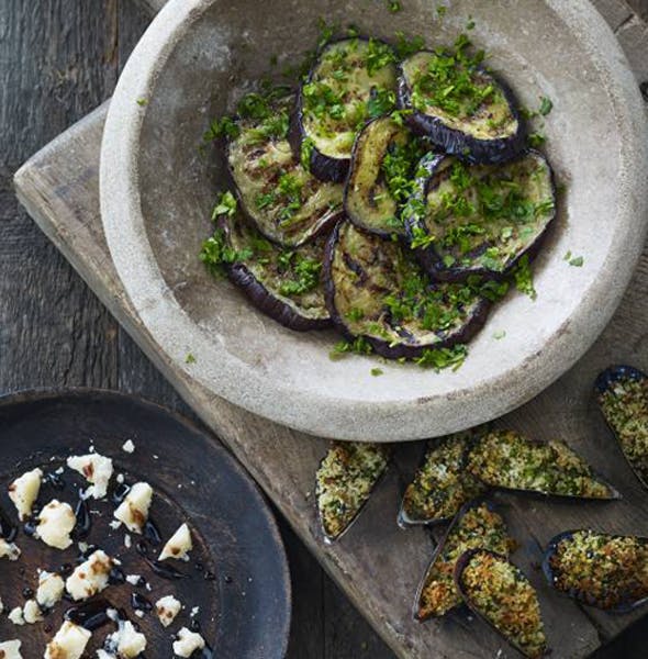 stegt aubergine