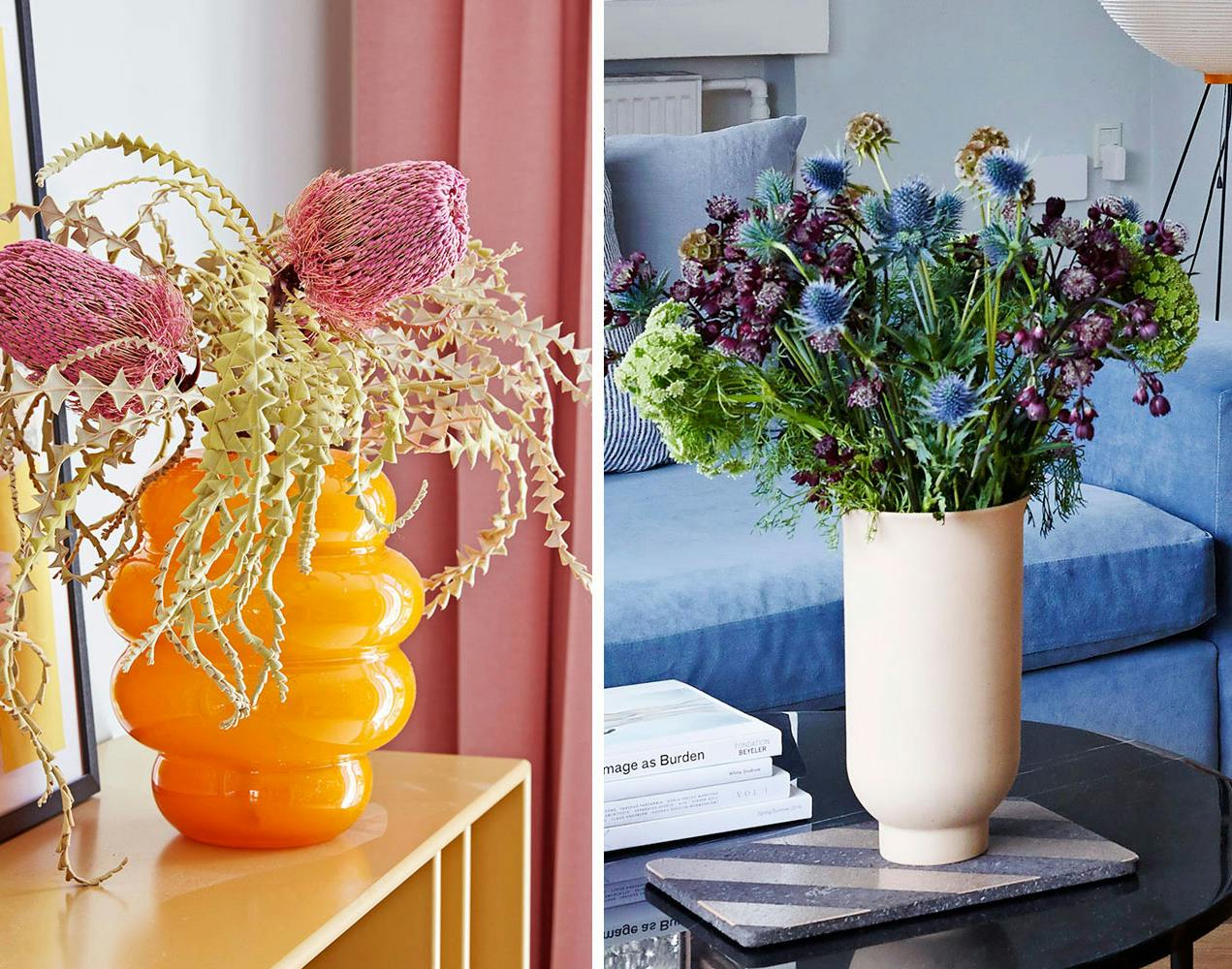 Vaser i glas og keramik