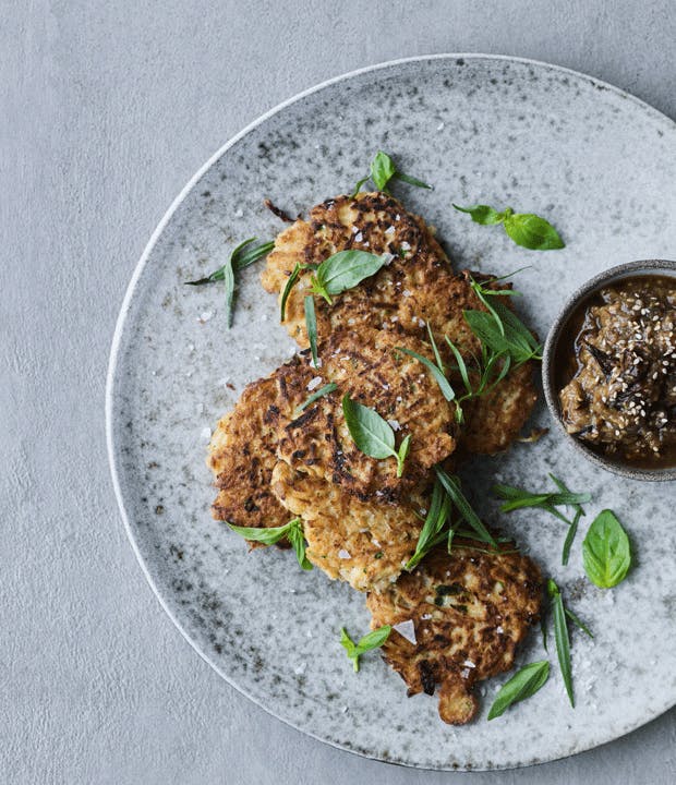 Saftige vegetar-frikadeller med krydderurter