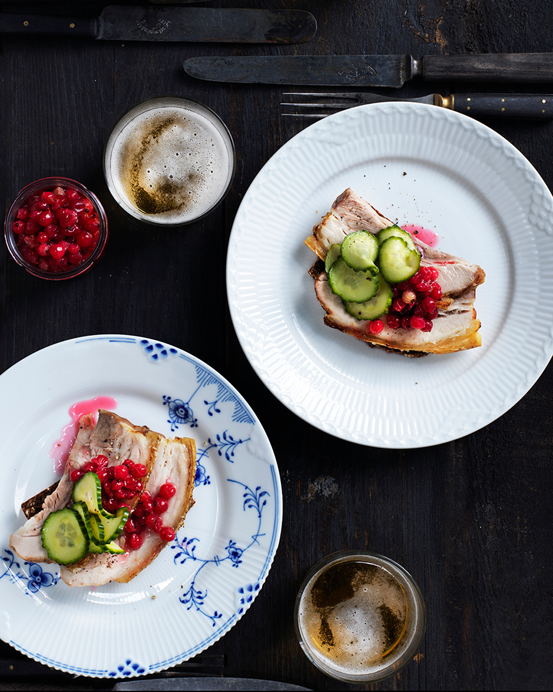 Smørrebrød med ribbensteg