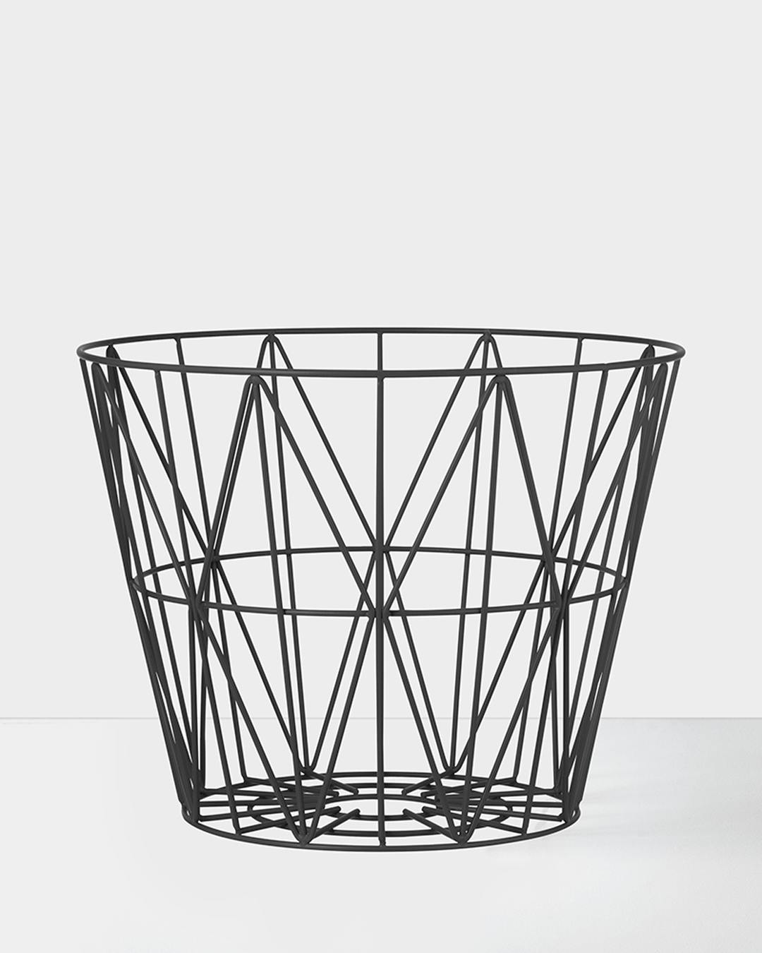 Vasketøjskurv sort stål