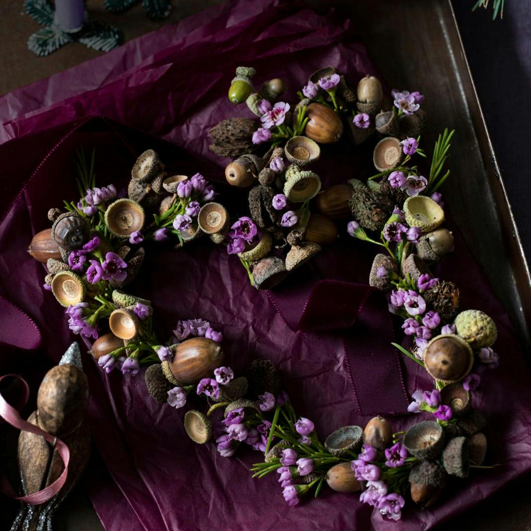 Julekrans formet som hjerte