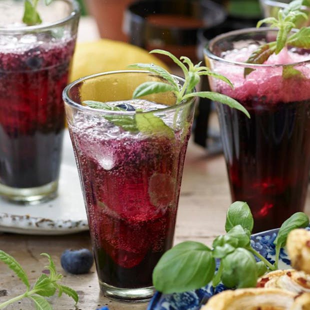 Blåbærdrik med citron