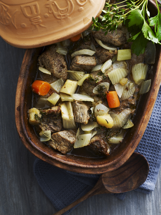 Braiseret kalv i urtesauce