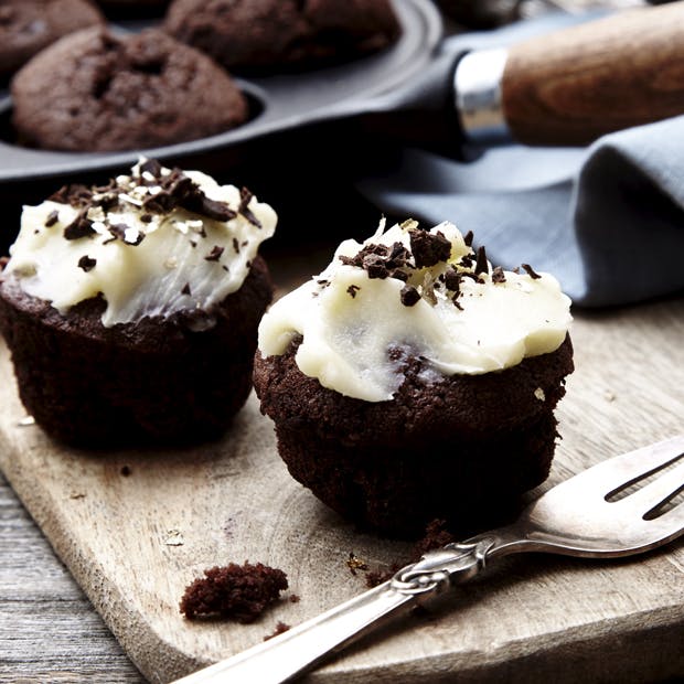 Chokolademuffins med glasur