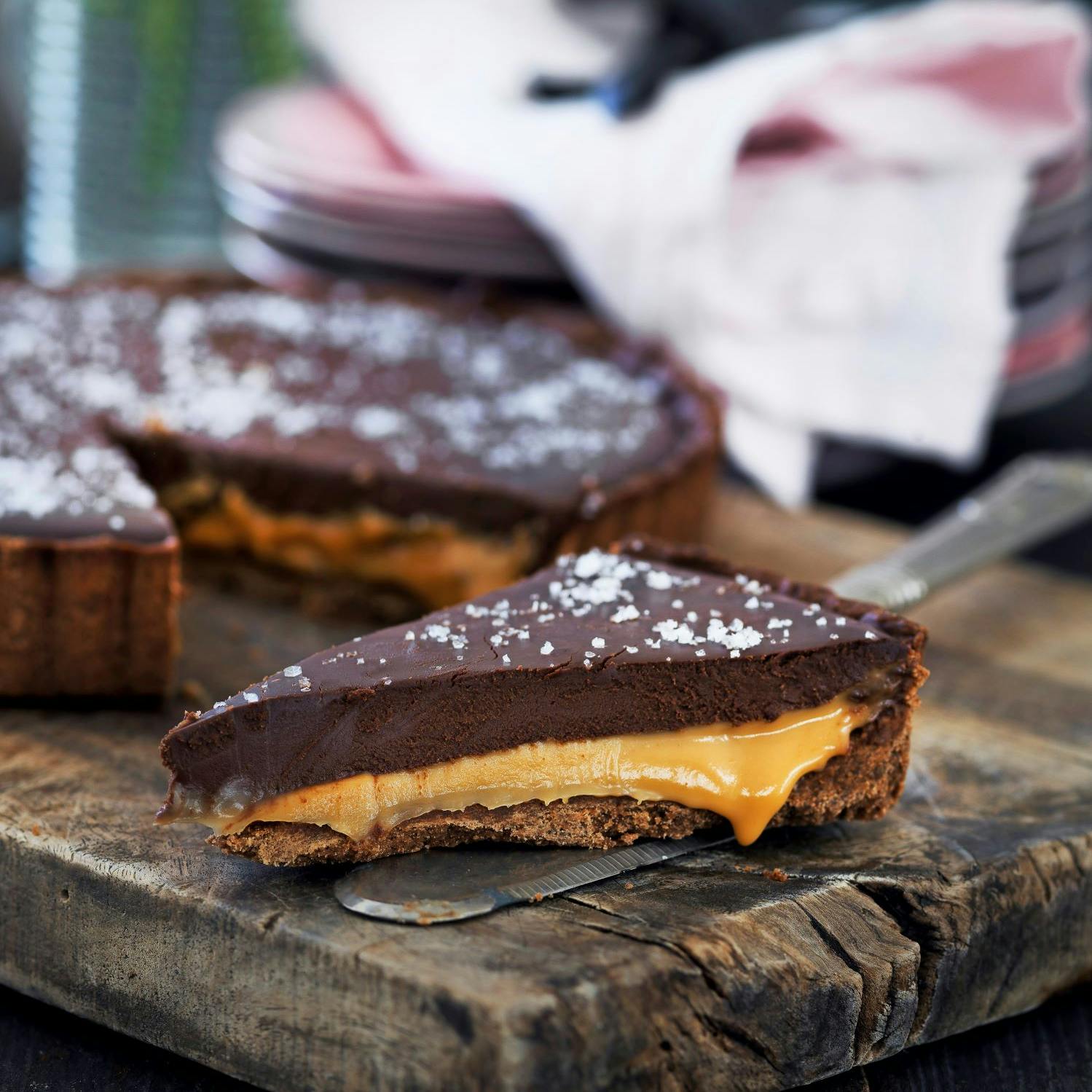 Tærte med karamel og chokolade