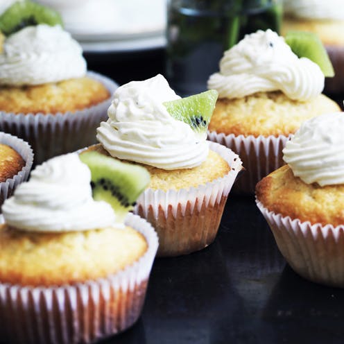 Citronmuffins med kiwicreme