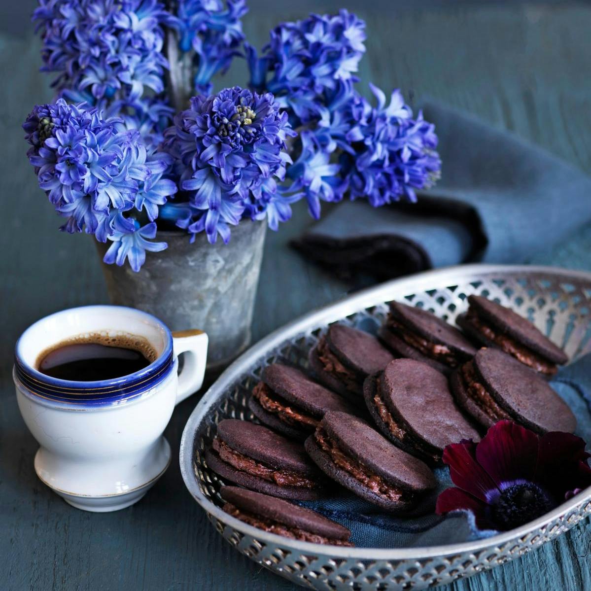 Cookies med kakao og nutellacreme