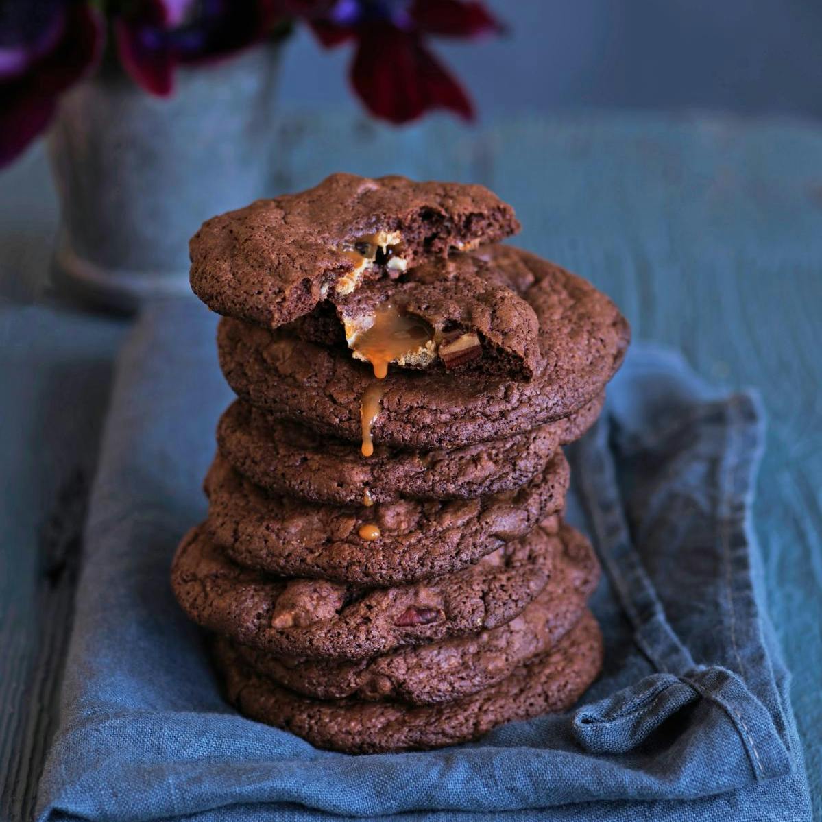 Cookies med karamelstykker