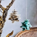 Små dekorative juletræer på snor