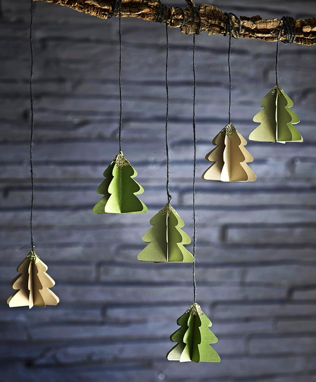 Smukke glimtende juletræer