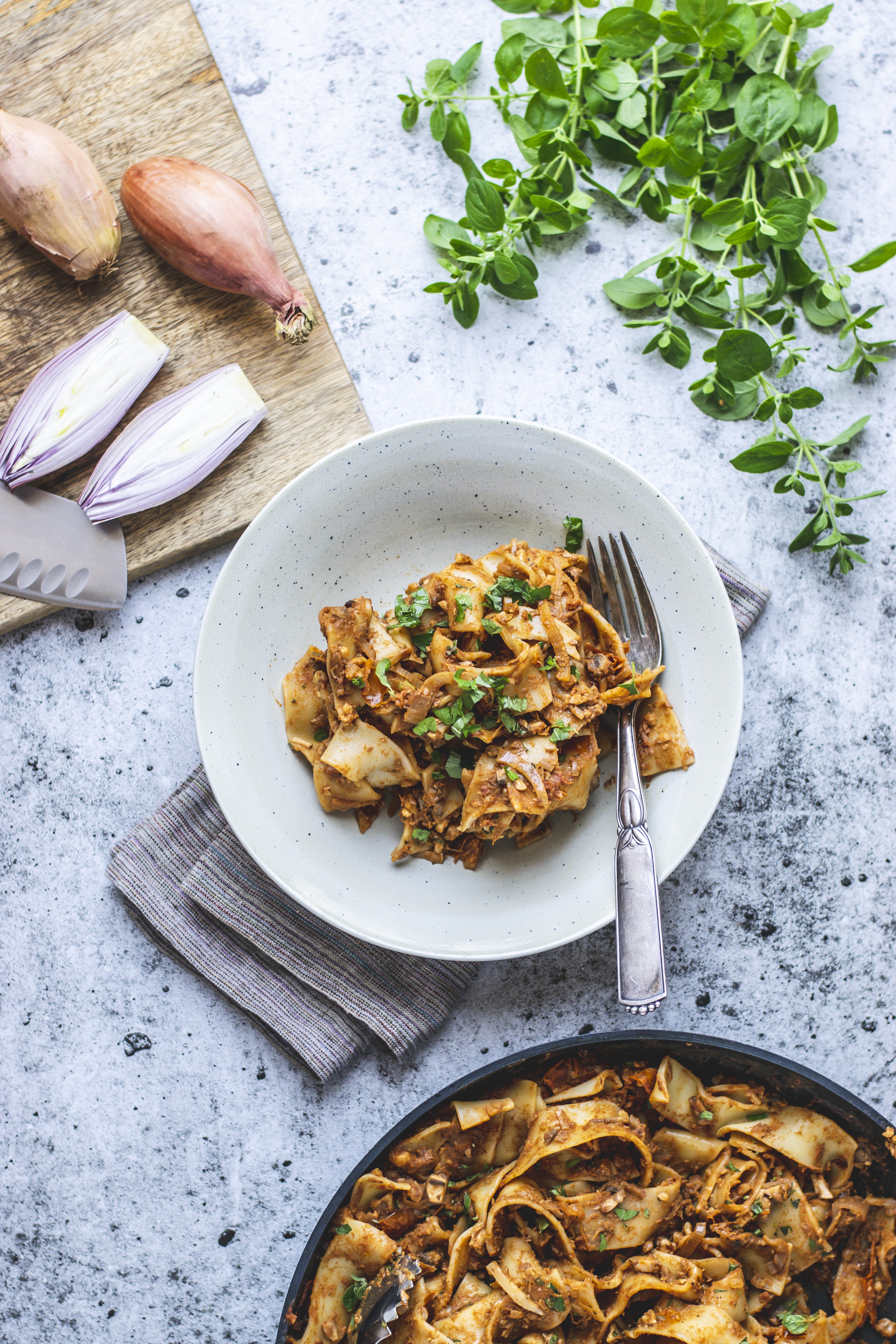 Pappardelle med løg