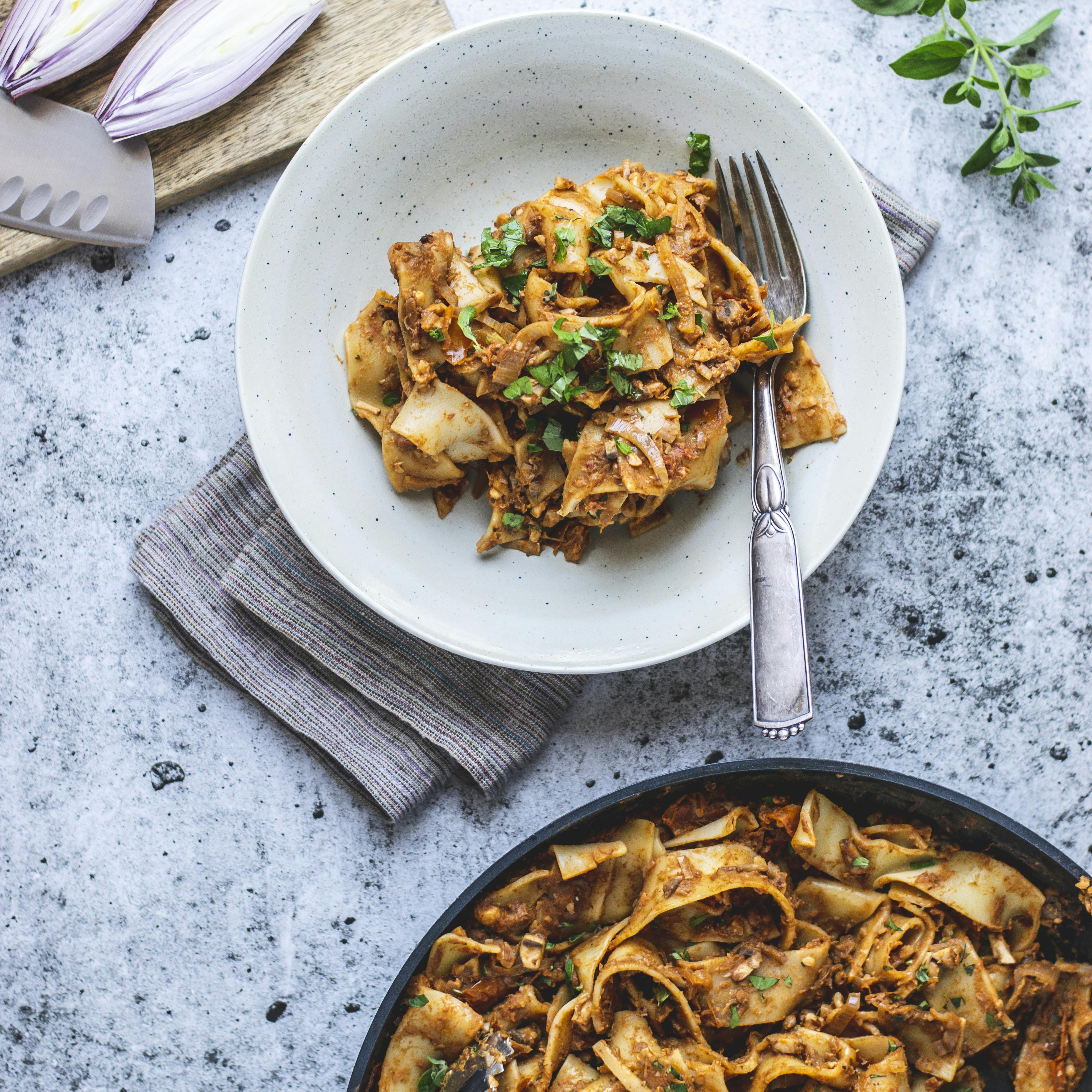 Pappardelle med løg
