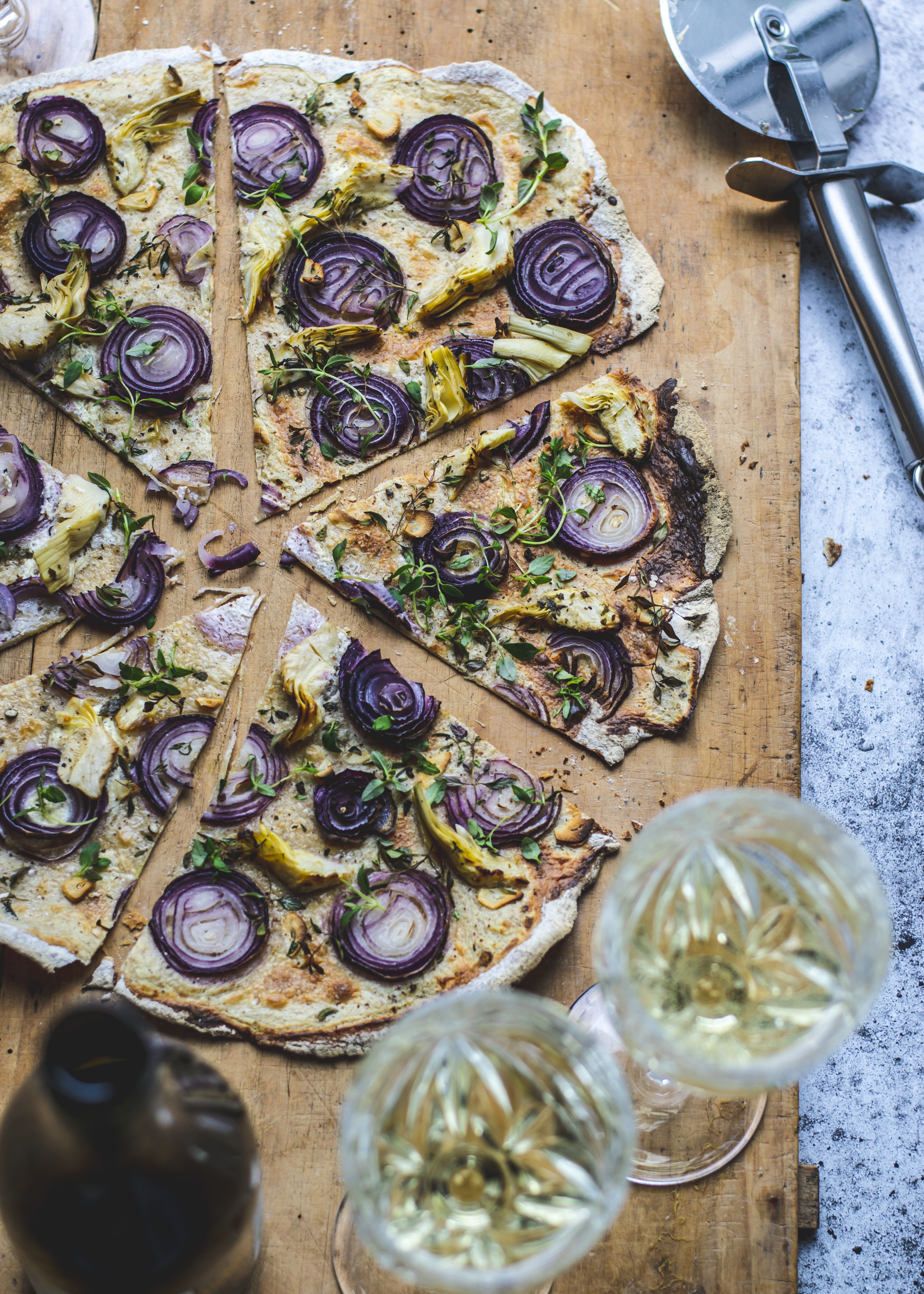 Tarte flambée med rødløg