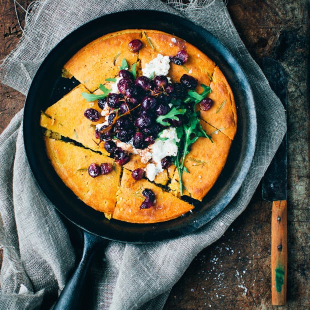 Farinata med kikærtemel og ricotta
