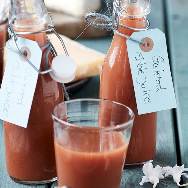 Friskpresset juice med gulerod, æble og ingefær
