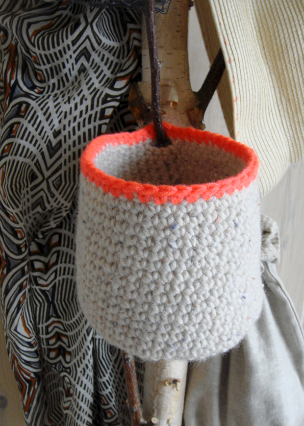 Hæklet opbevaringskurv