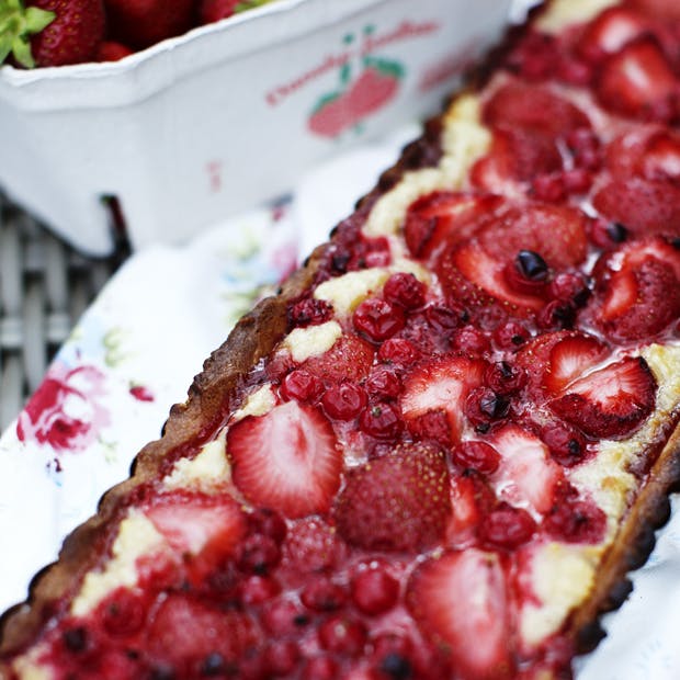 Jordbærtærte med mandelcreme