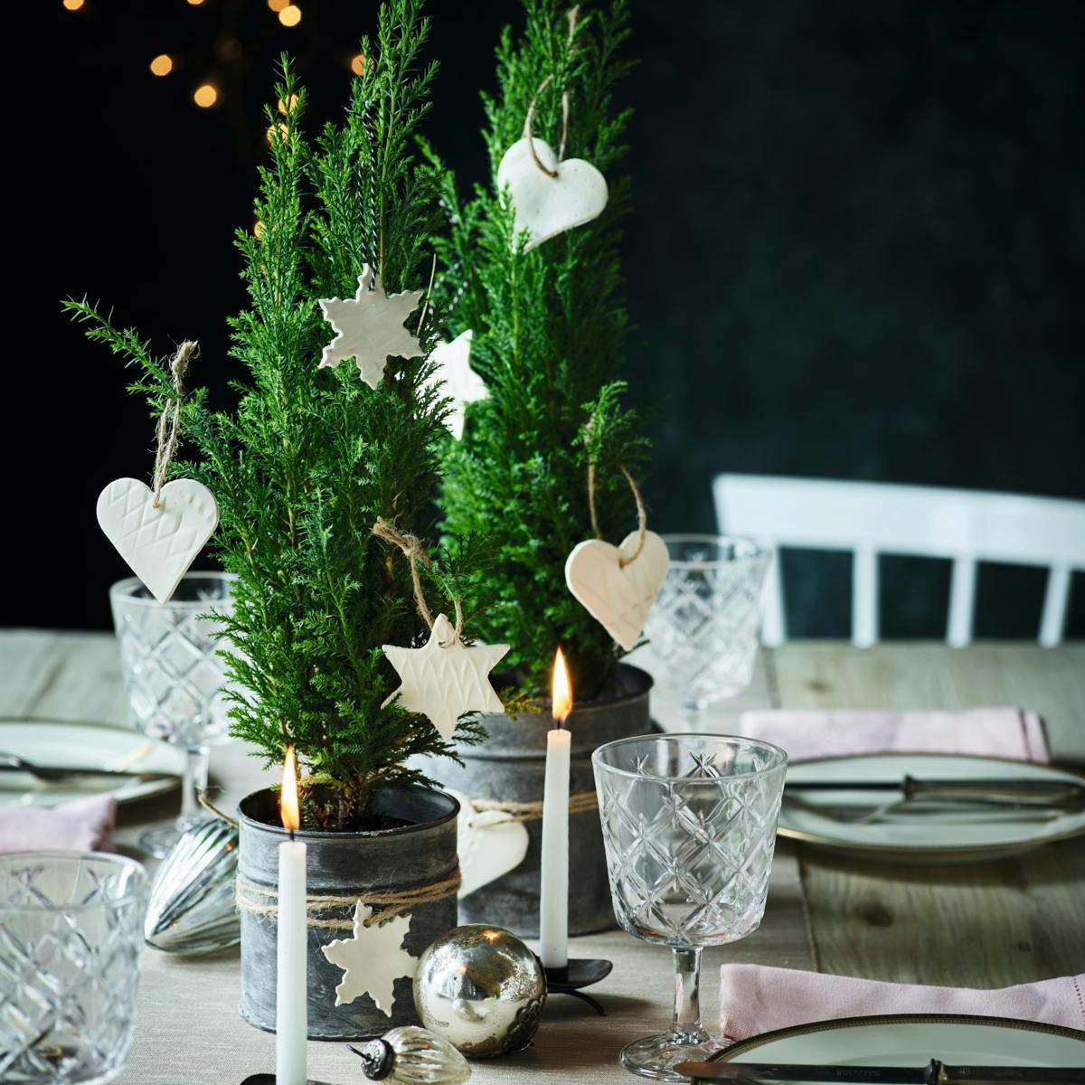 Juletræspynt med keramiklook