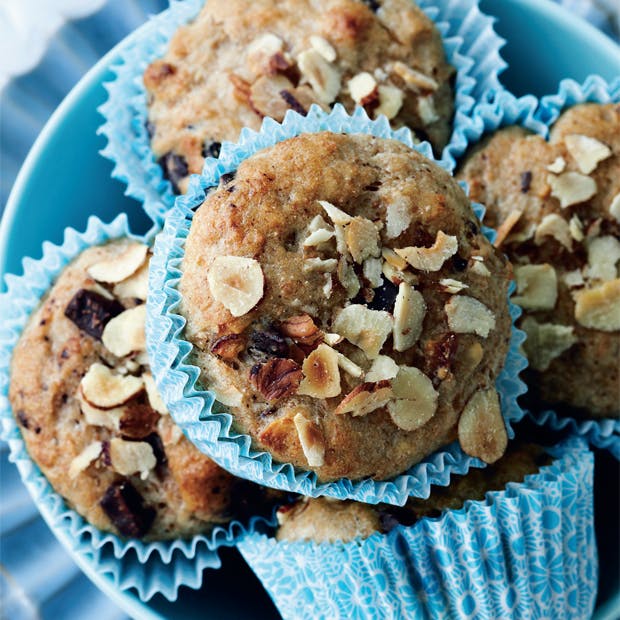 Muffins med chokolade og nødder